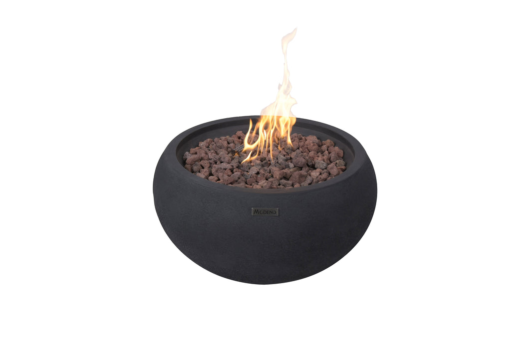 Modeno York Fire Pit Bowl, Black, Concrete, Round, 26.8", OFG115