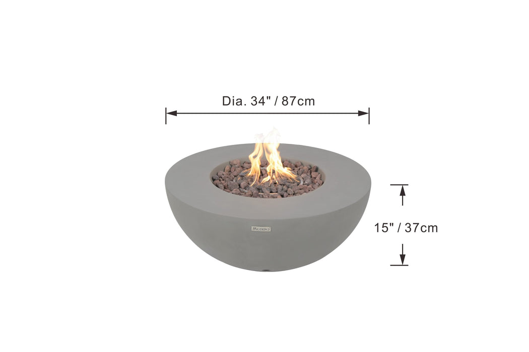 Modeno Roca Fire Pit Table, Round, Concrete, 34.3", OFG107