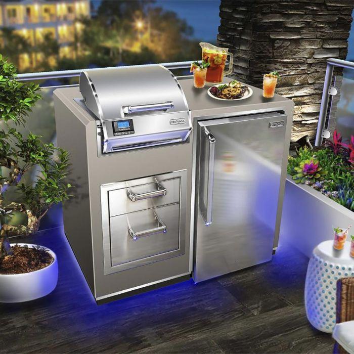 Fire Magic 44" Electric Grill Island Bundle with Refrigerator & Double Drawers ID251-R-44SM