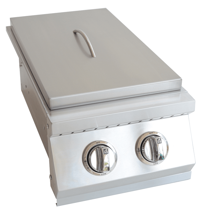 Built In Double Side Burner Stainless Steel with removable cover by Kokomo Grills