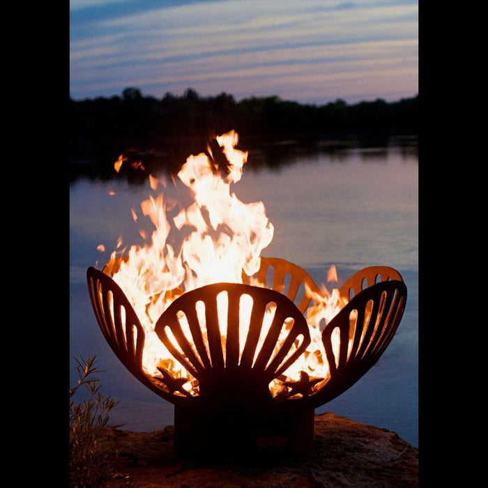 Fire Pit Art - Gas and Wood Fire Pit - Barefoot Beach