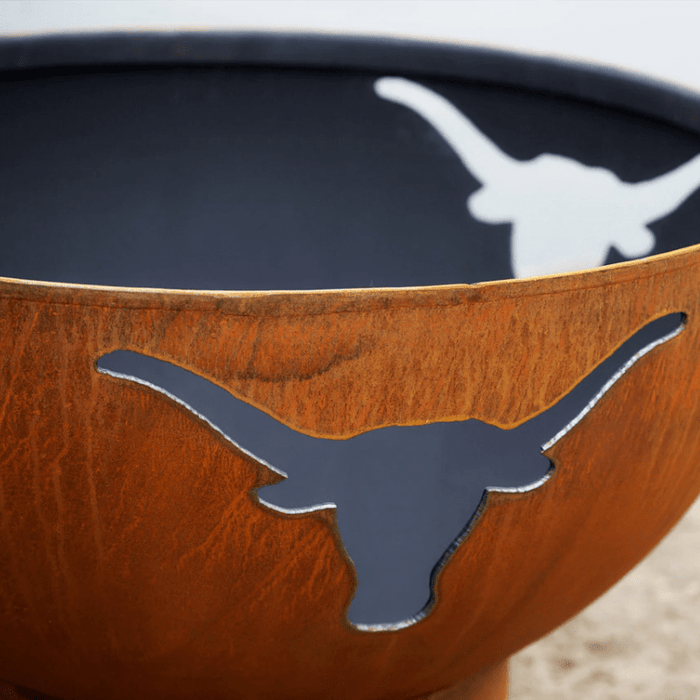 Fire Pit Art - Gas and Wood Fire Pit - Longhorn