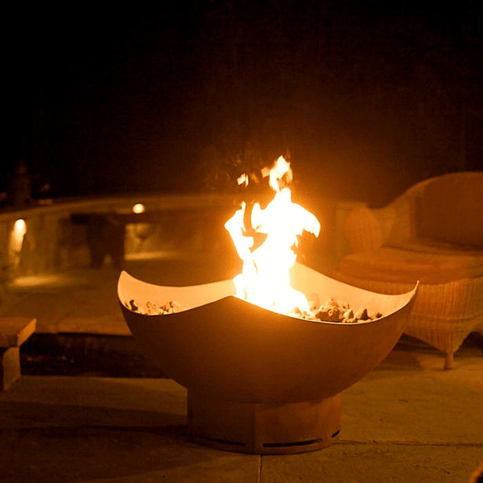 Fire Pit Art - Gas and Wood Fire Pit - Manta Ray