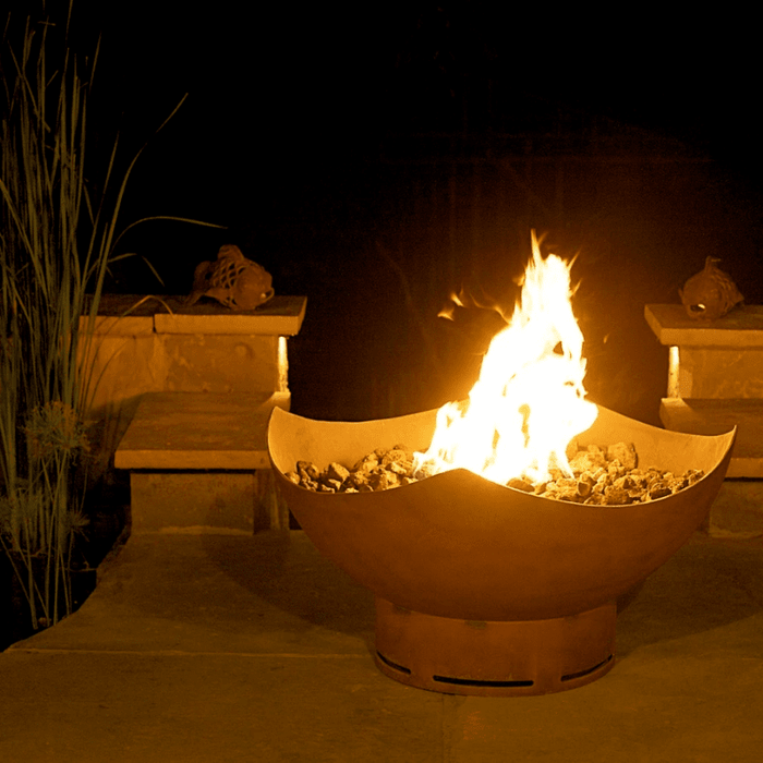 Fire Pit Art - Gas and Wood Fire Pit - Manta Ray