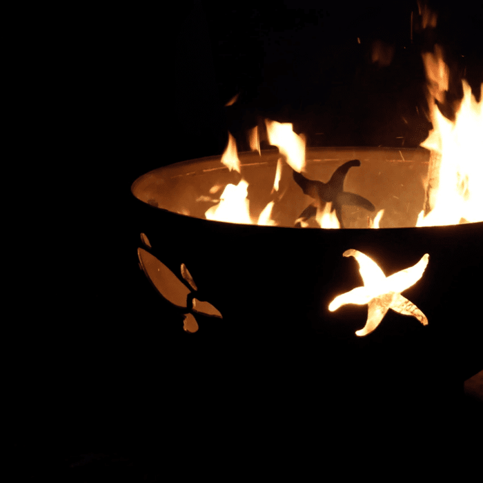 Fire Pit Art - Gas and Wood Fire Pit - Sea Creatures