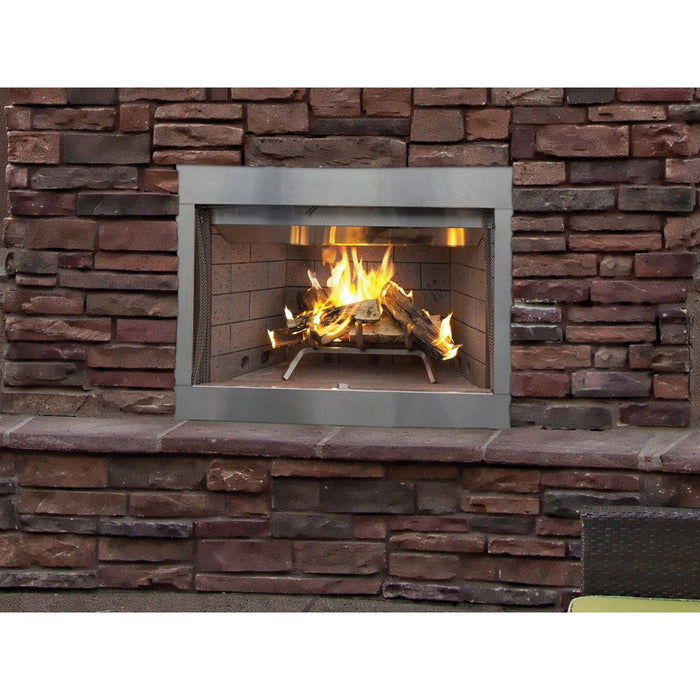 Superior WRE3042 42" Traditional Outdoor Wood Burning Fireplace With White Stacked Refractory Panels