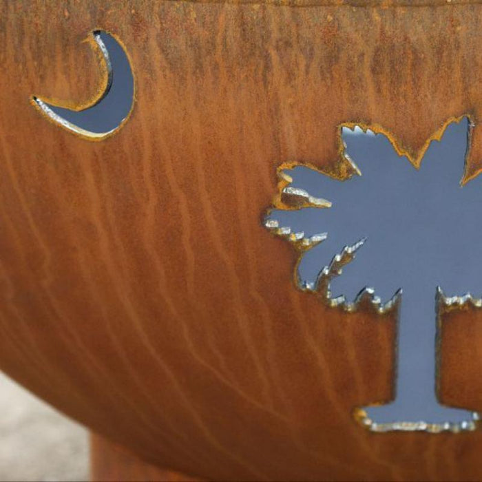 Fire Pit Art - Gas and Wood Fire Pit - Tropical Moon
