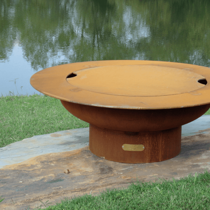 Fire Pit Art - Gas and Wood Fire Pit - Magnum with Lid